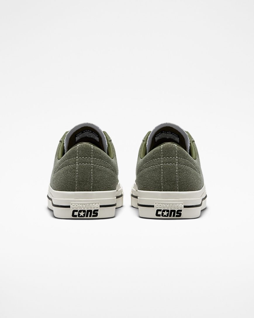 Zapatillas Skate Converse CONS One Star Pro Heavyweight Canvas Mujer Verde Oliva Negras | PE 07EL45